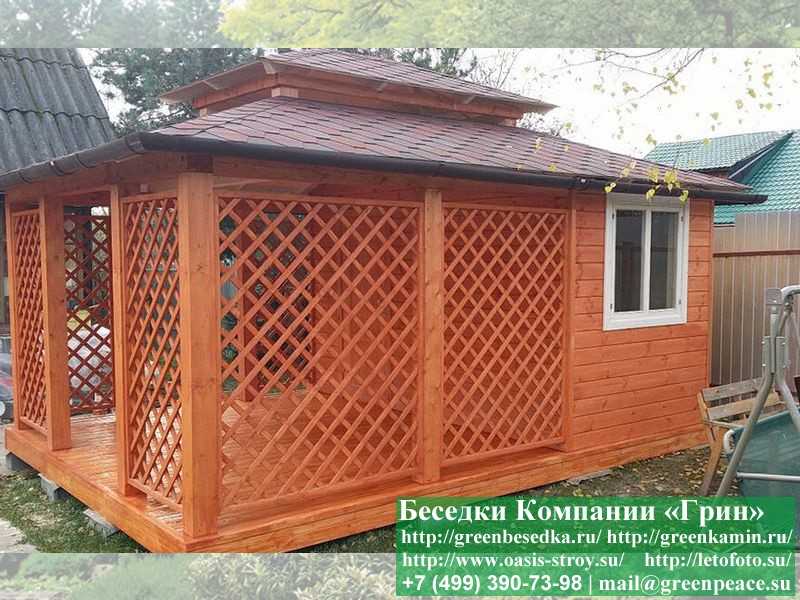 Японская, Китайская Беседка С Хозблоком Для Дачи 4х5  - 13