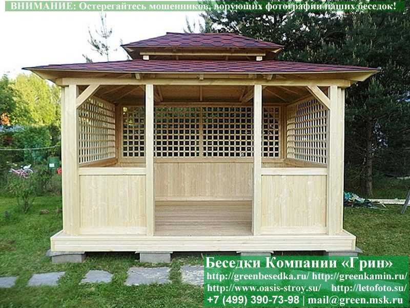Японская, Китайская Беседка Для Дачи 3х4. Вариант № 2  - 7