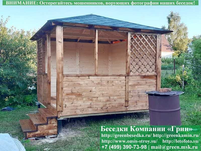 Деревянная Садовая Беседка Для Дачи 'Домик 3х3'  - 6