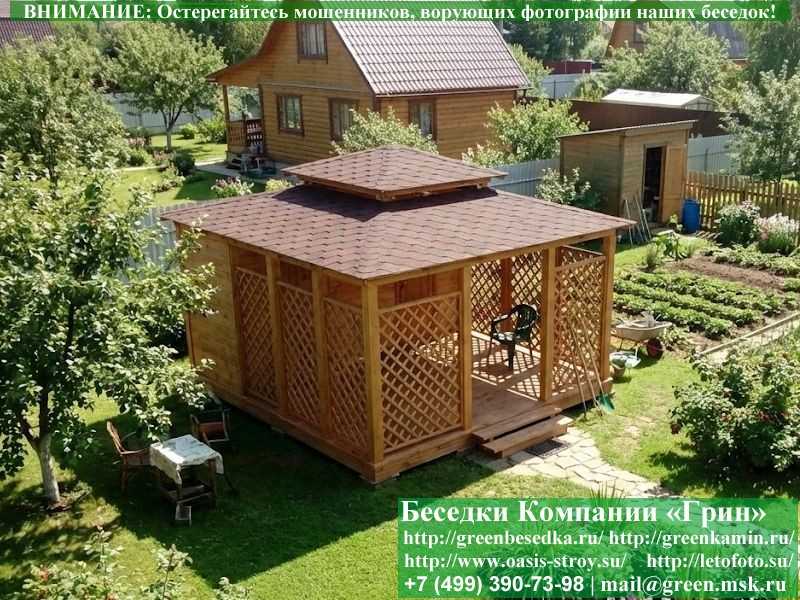 Японская, Китайская Беседка C Хозблоком Для Дачи 5х5  - 4