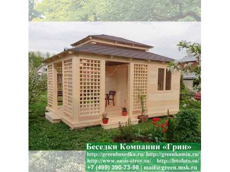 Японская, Китайская Беседка С Хозблоком Для Дачи 4х5  - 6