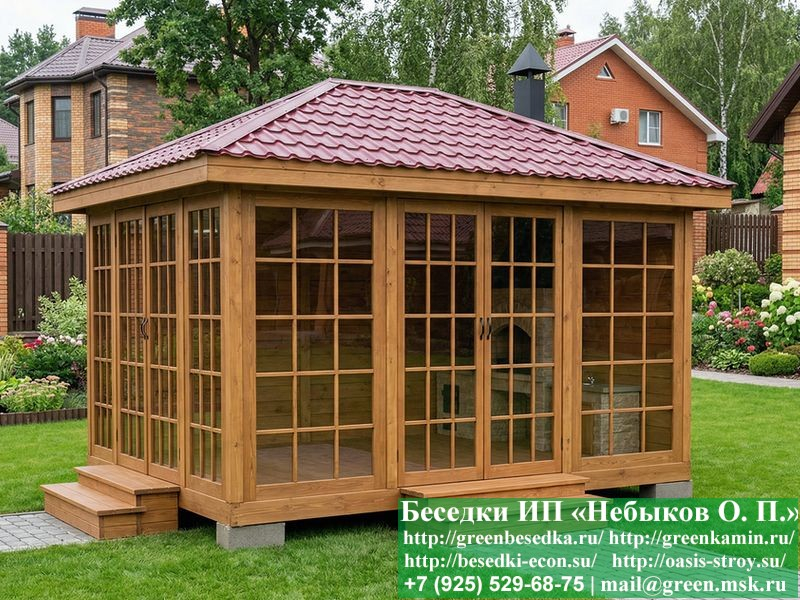 Застекленная Беседка С Панорамными Окнами 3х4  - 4