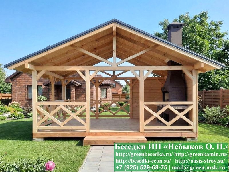 Каркасная Беседка Для Дачи, Дома В Стиле 'Шале' 4х5, 4х6 - Фото № 6