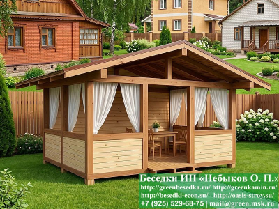 Каркасная Беседка Для Дачи, Дома, Сада В Стиле 'Шале'  - 3 2