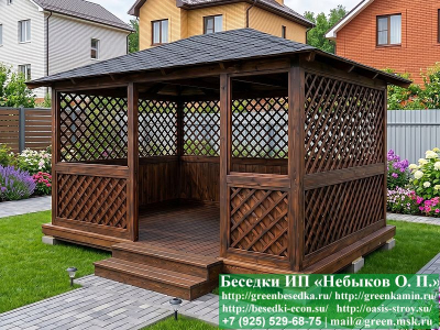 Закрытая летняя беседка для дачи, дома 3х4. Купить. Цены в Ярославле 2