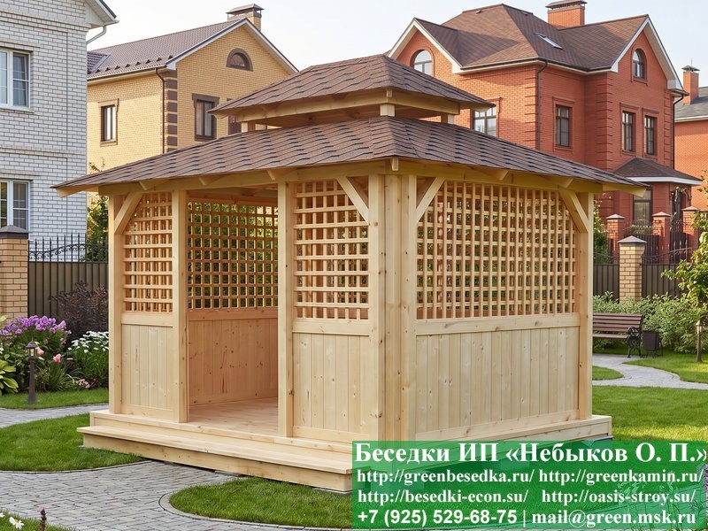 Японская, Китайская Беседка Для Дачи 3х4. Вариант № 2 - Фото № 10