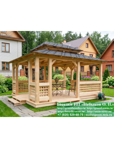 Японская, Китайская Беседка Для Дачи 4х5. Вариант № 2 - 4