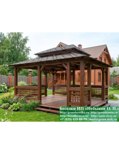 Японская, Китайская Беседка Для Дачи 4х5. Вариант № 2 - 3