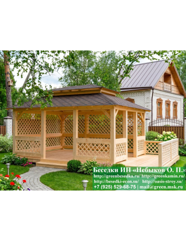 Японская, Китайская Беседка Для Дачи 4х5. Вариант № 2 - 5