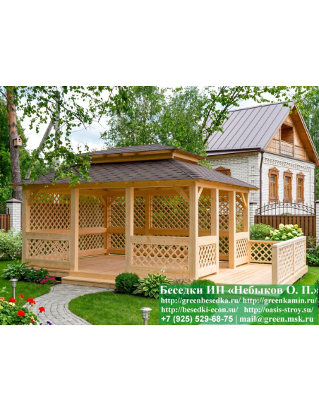 Японская, Китайская Беседка Для Дачи 4х5. Вариант № 2 - 5